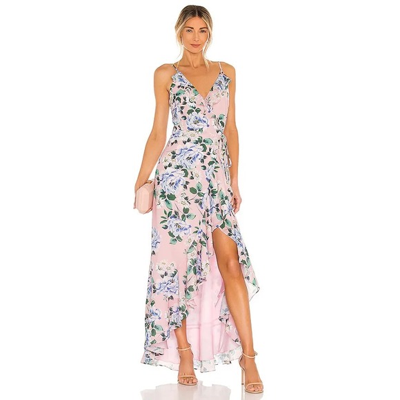 Yumi Kim Dresses & Skirts - Yumi Kim Meadow Wonder Garden Blush Maxi Wrap Dress L Floral Sleeveless Wedding
